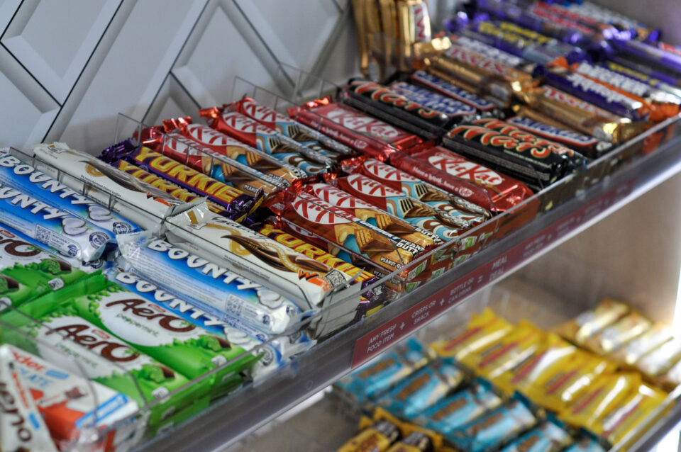 vending machine snacks in a micro market