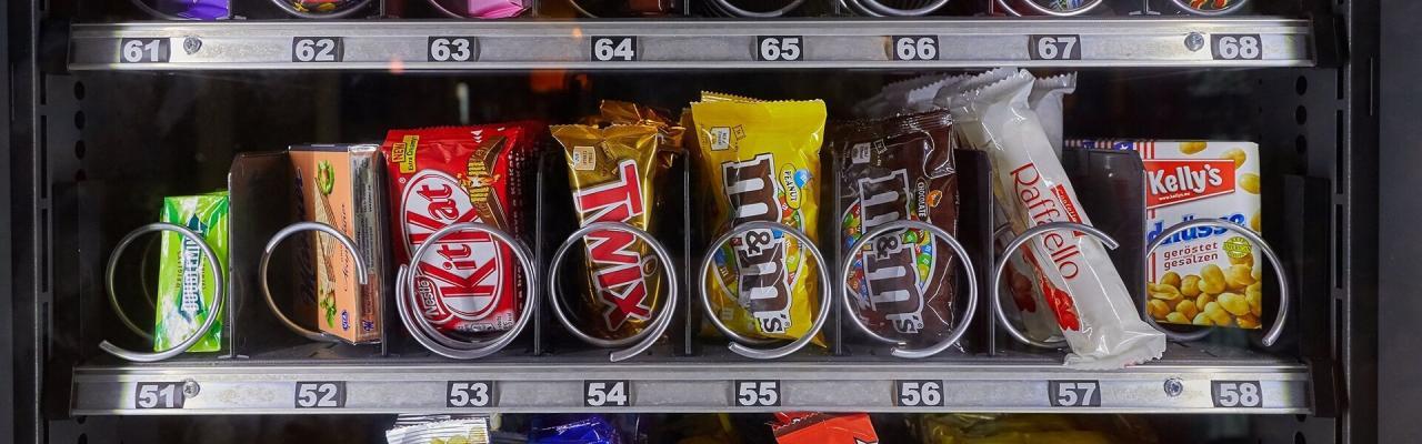 Commercial snack vending machine with office snacks chocolate