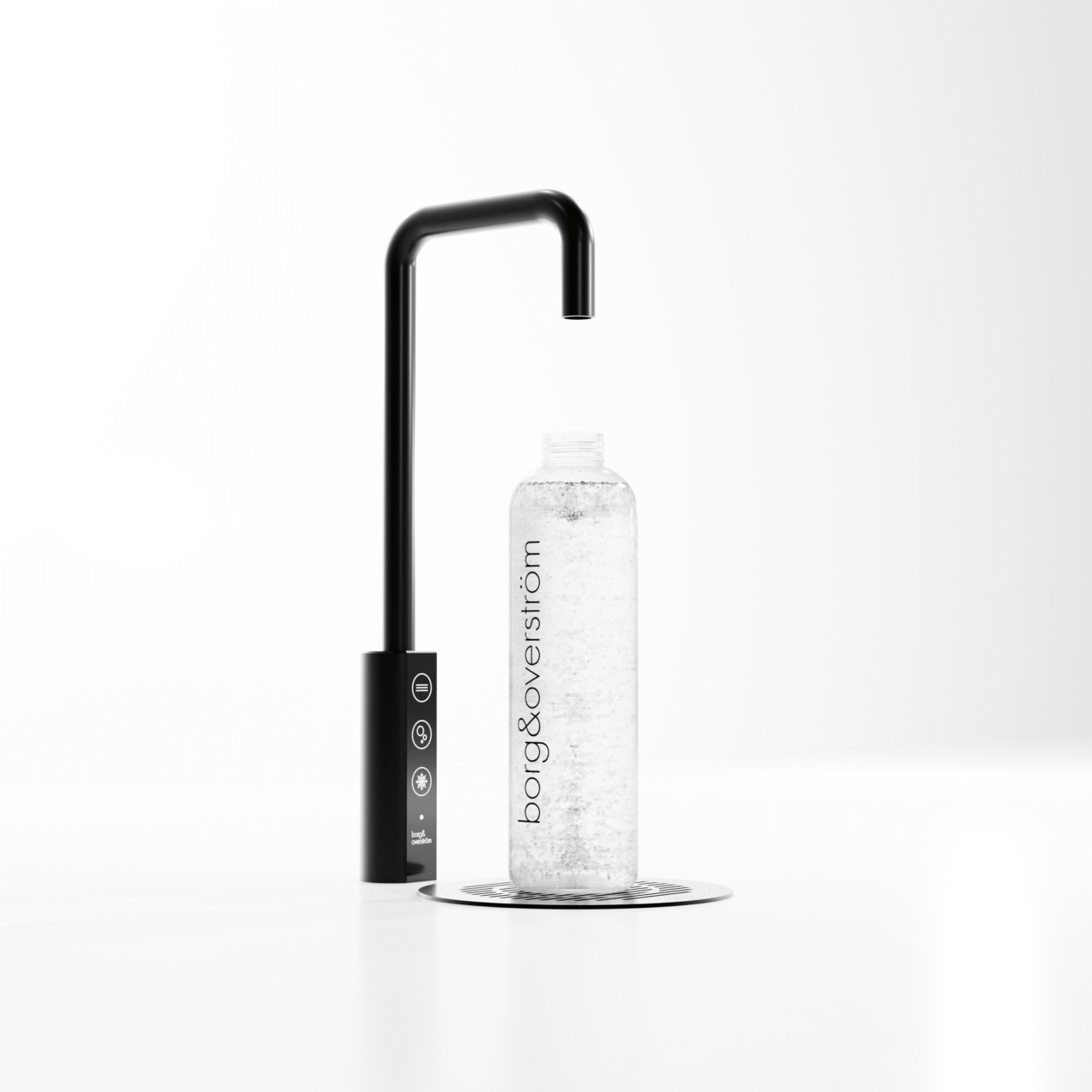 Borg & Overström T1 filling a water bottle