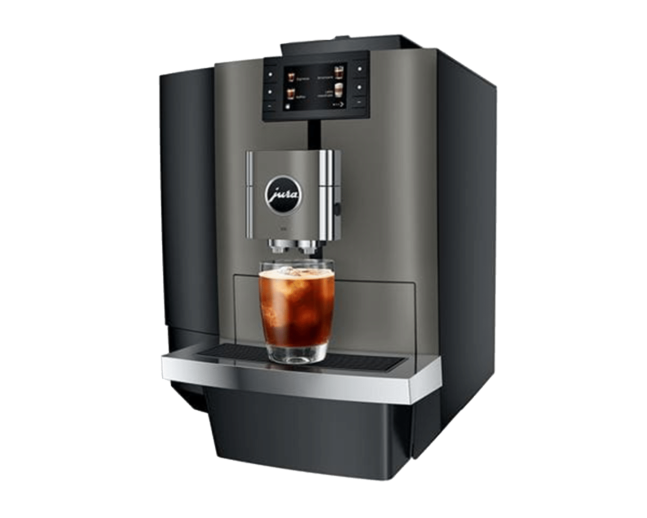 JURA X10 coffee machine making a cold brew coffee