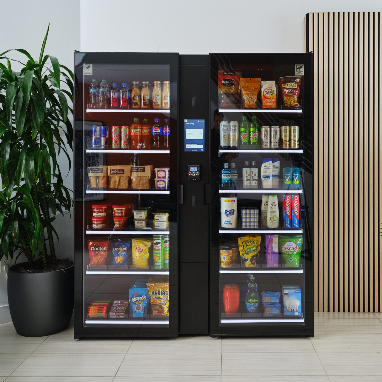 a lifestyle image of a cantaloupe smart store in an office setting