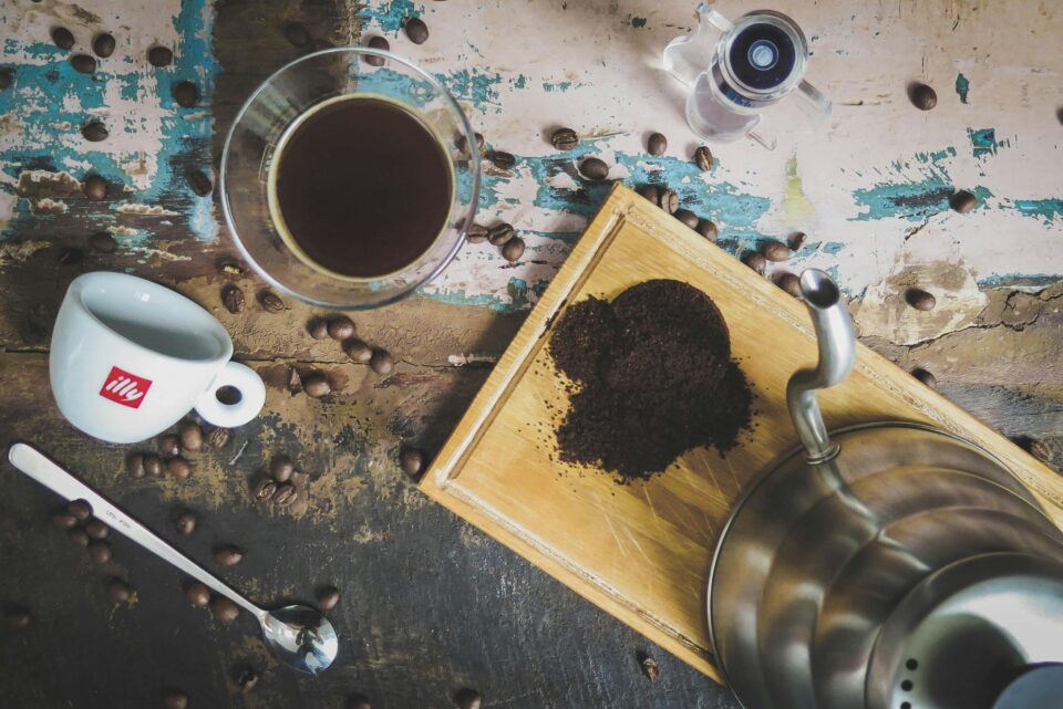 Grinding coffee beans