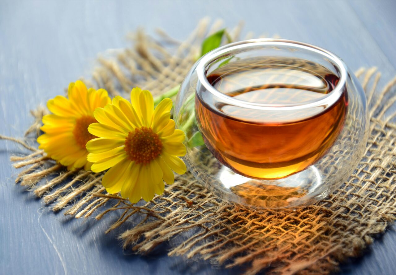 chamomile tea which has an array of health benefits and is one of the most relaxing and calming tea and tisanes