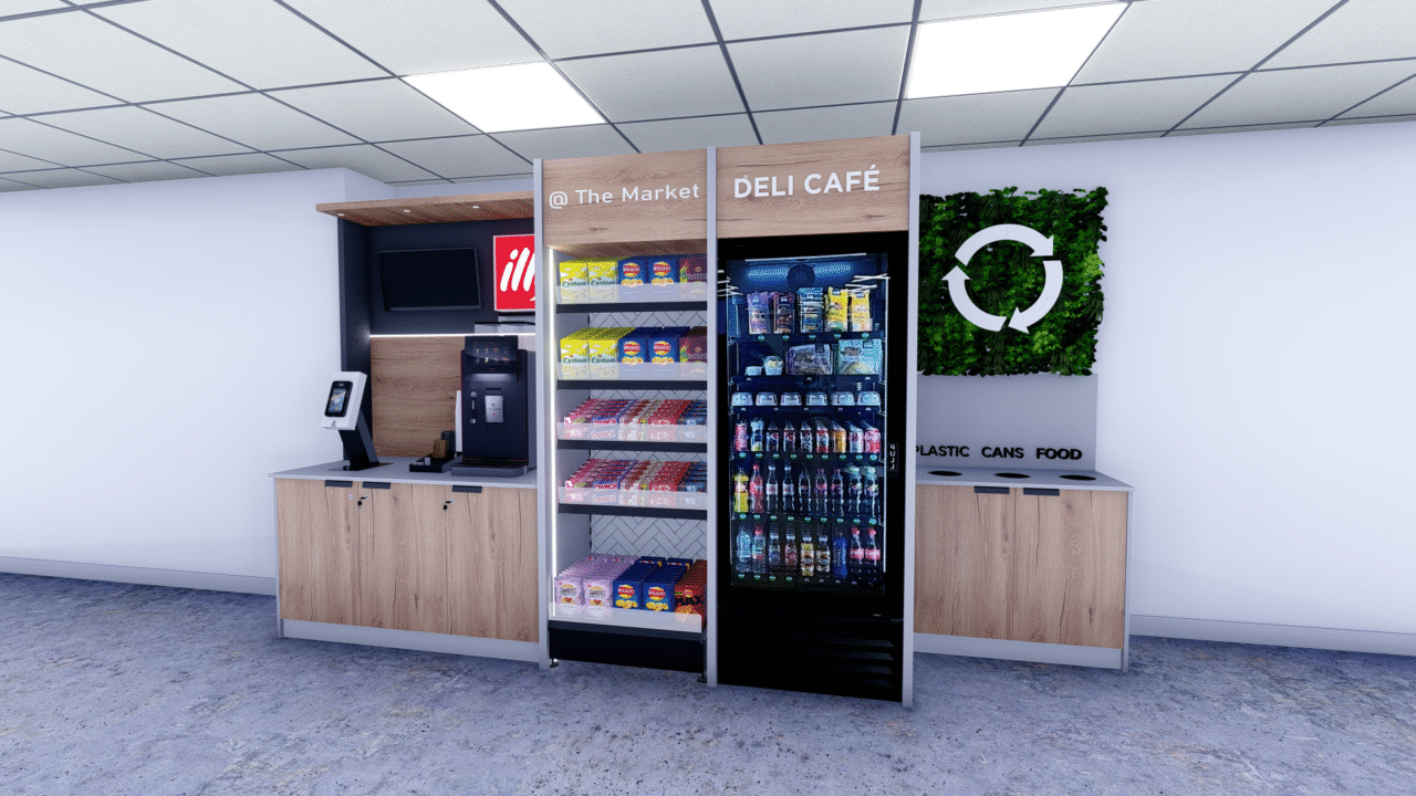 Micro market vending kiosk in the workplace