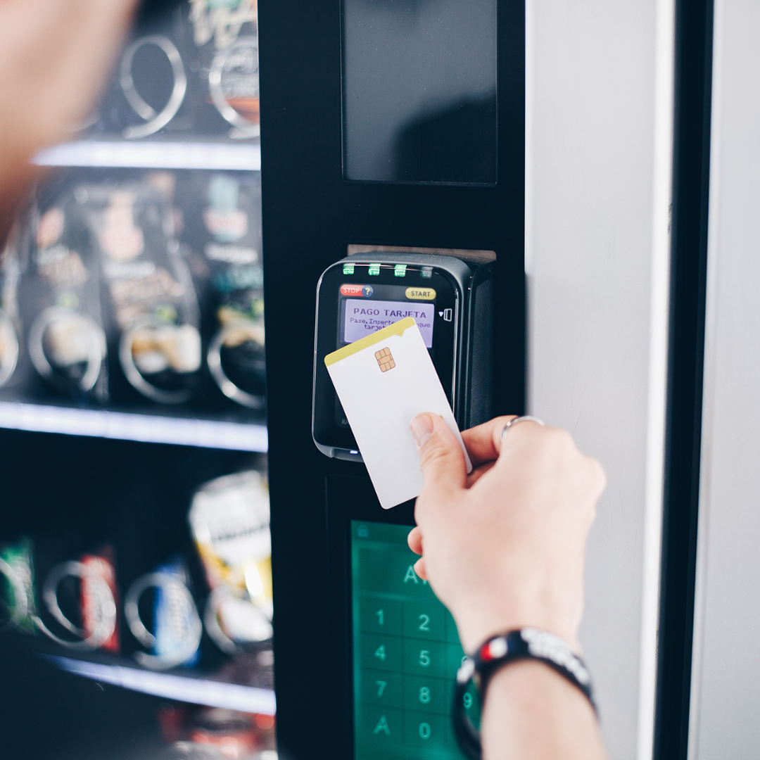 contactless vending machine being used in a workplace