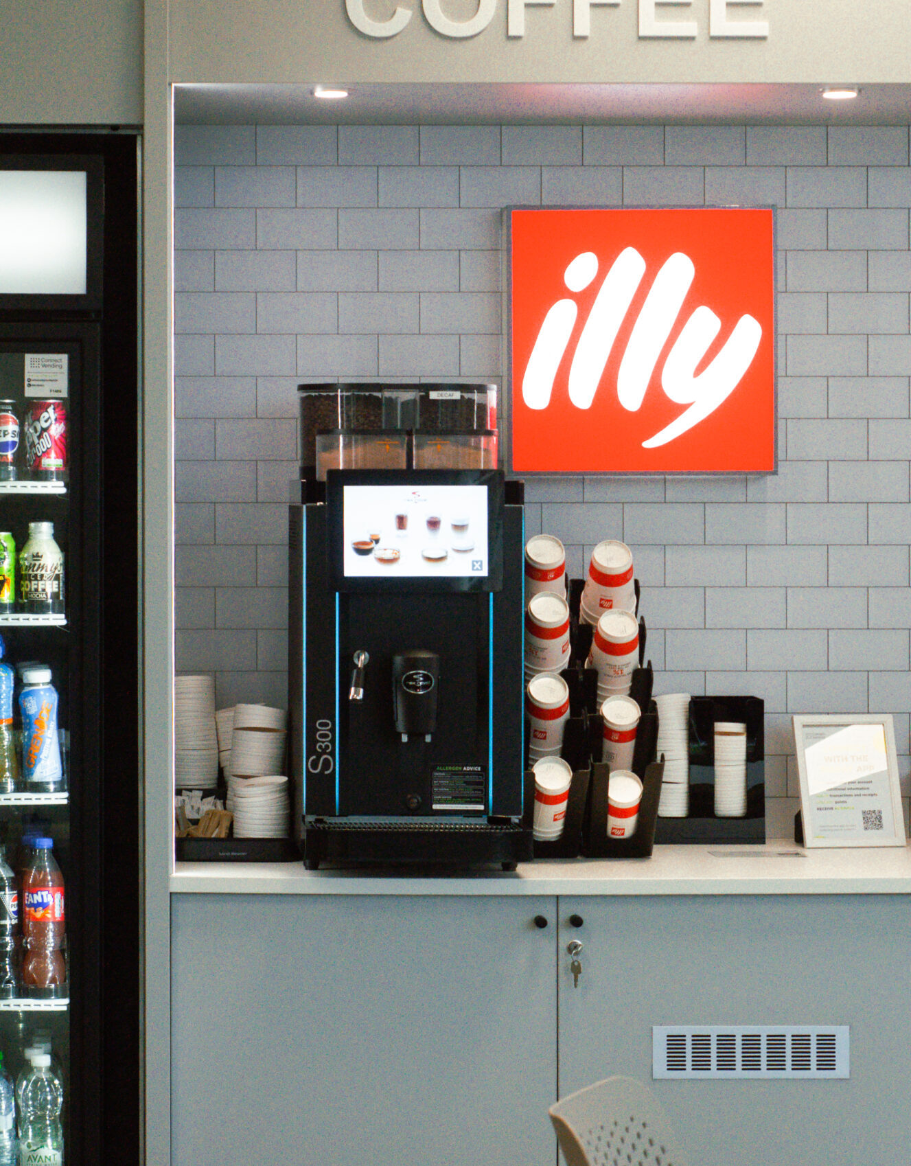 illy coffee branded condiment bar connect vending coffee machine