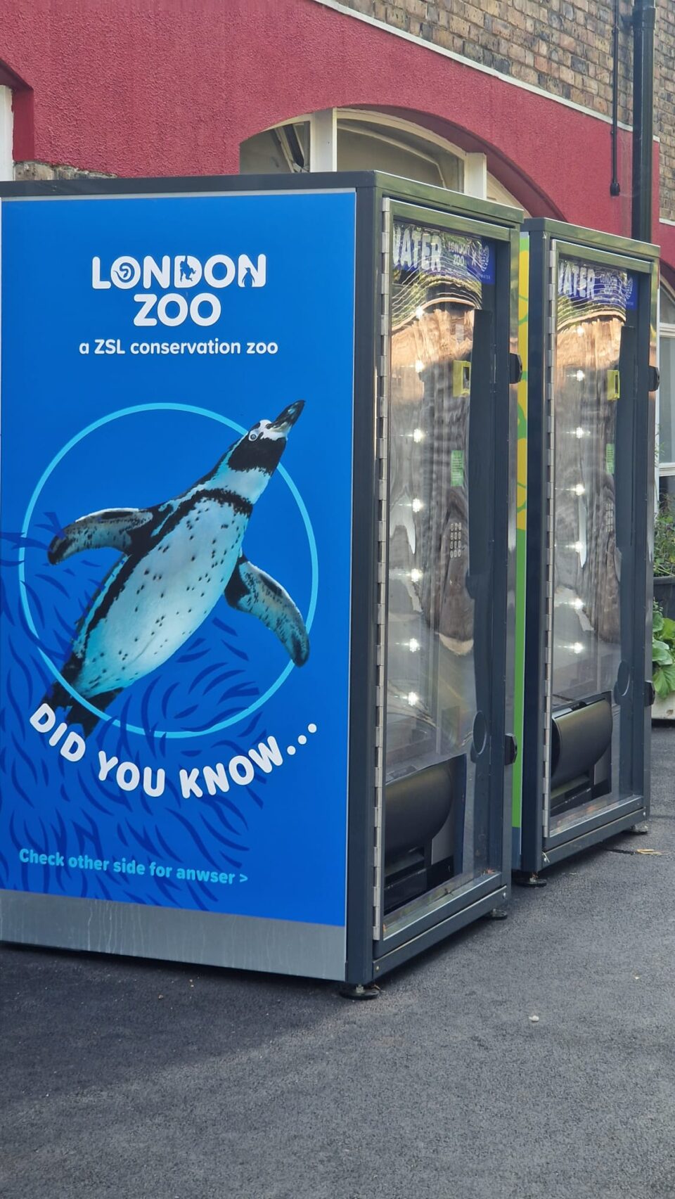 wrapped vending machine at London Zoo