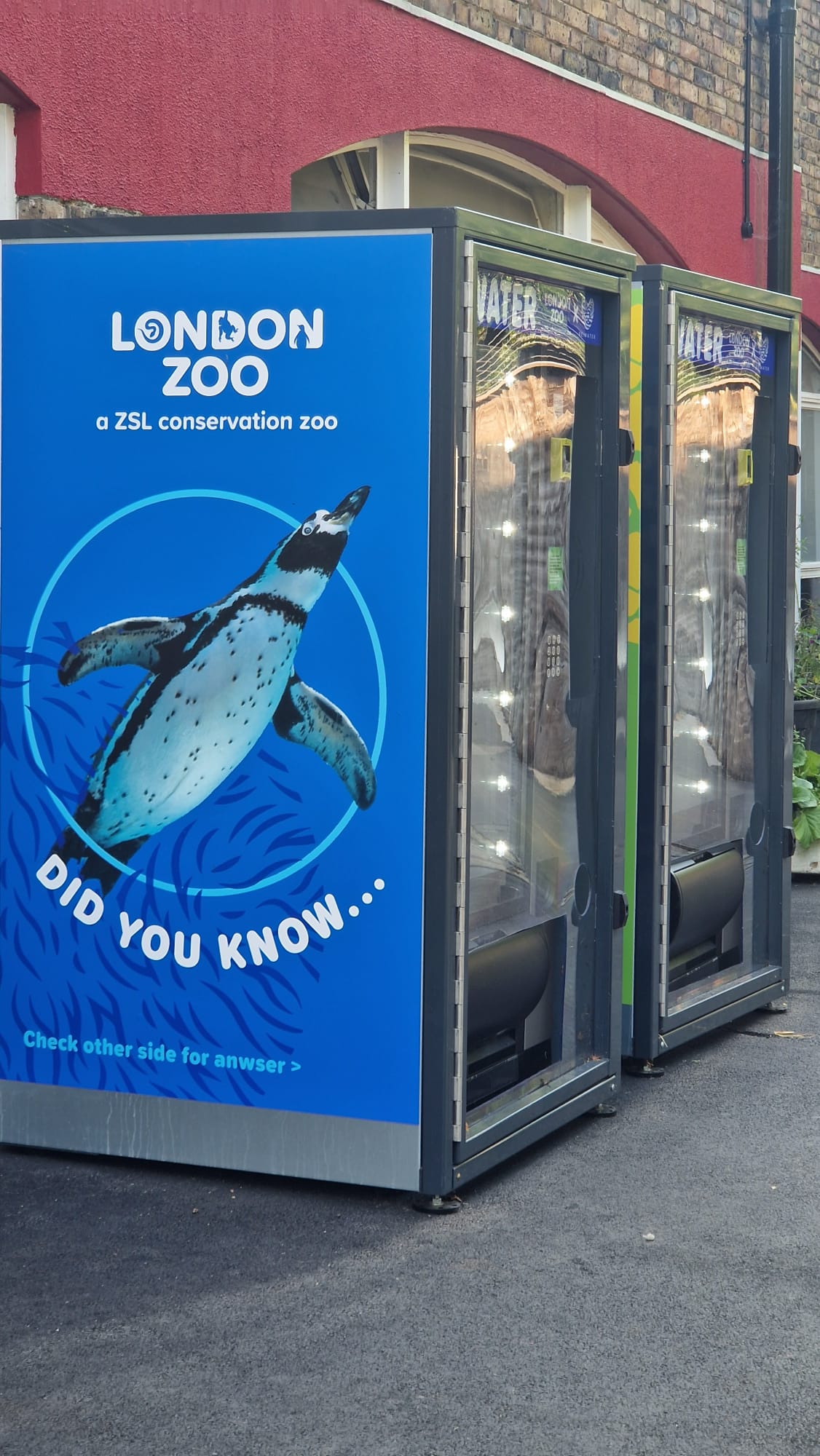 wrapped vending machine at London Zoo