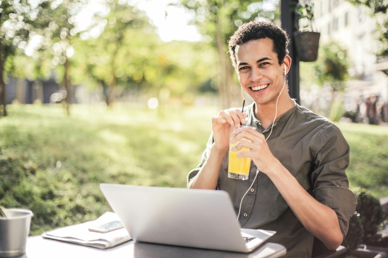 Man enjoying a functional drink